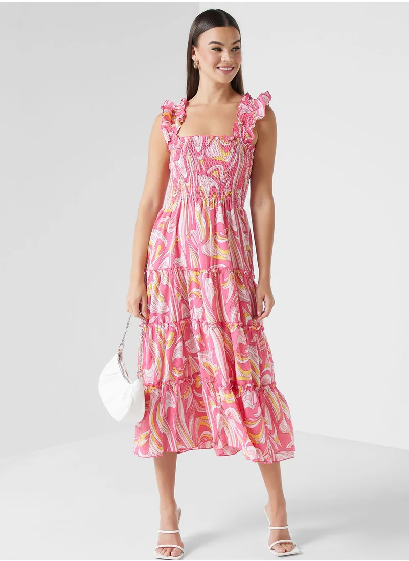 ELLA Printed A-Line Dress
