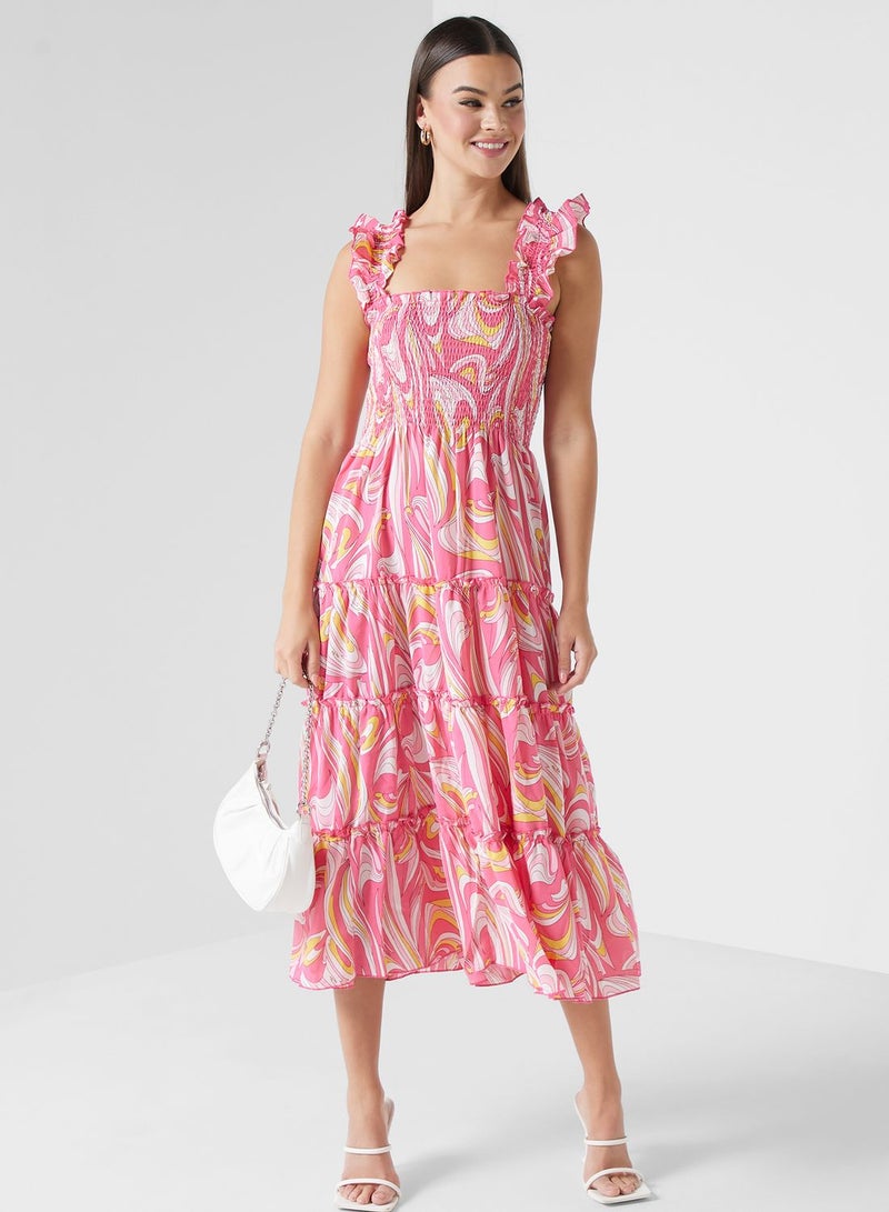 ELLA Tiered Printed Dress  - Image 1