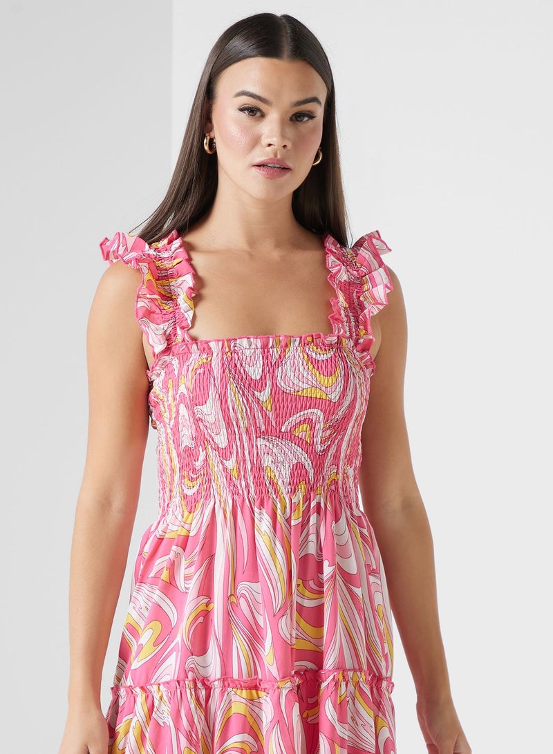 ELLA Tiered Printed Dress  - Image 3