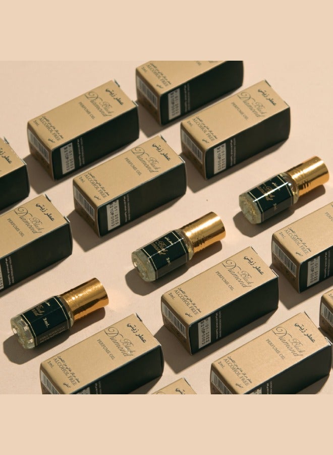 Banafa 60 Pieces Black Diamond Perfume Oil 3 ml - Image 3