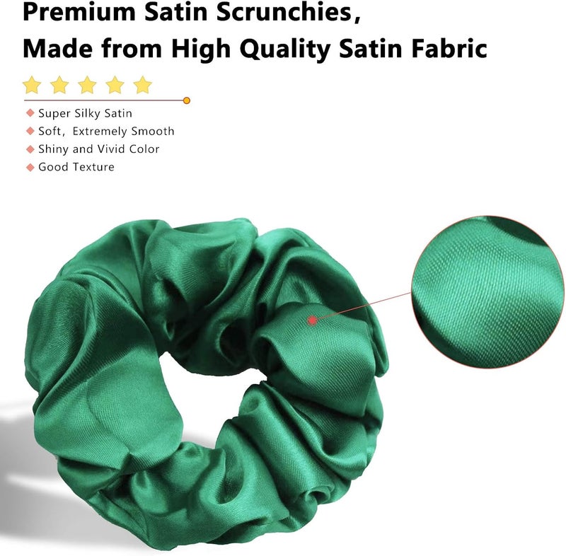 BeeVines Flexible purchase choices 60 Pack Hair Scrunchies, Silk Hair Ties, Silky Curly Hair Elastics for Kids & Women, Elastic Hair Accessories Silk Ties, Satin Silk Scrunchies Girl's Hair ties Pack Birthday Gift Fast & slow shipment compatible - Image 3