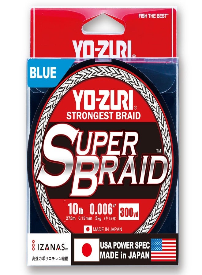 DUEL Yo-Zuri Super Braid 300 Yard Spool Blue 10 Pound Line - Image 1