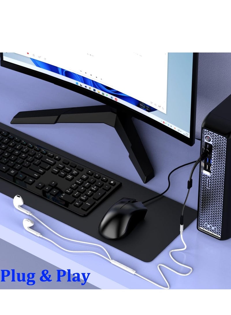 SYOSI Headphone Splitter for Computer, 2Pcs 3.5mm Female to 2 Dual 3.5mm Male Headphone Mic Audio Adapter Y Splitter Cable Nylon Braided Cord Smartphone Headset to PC Adapter - Image 3