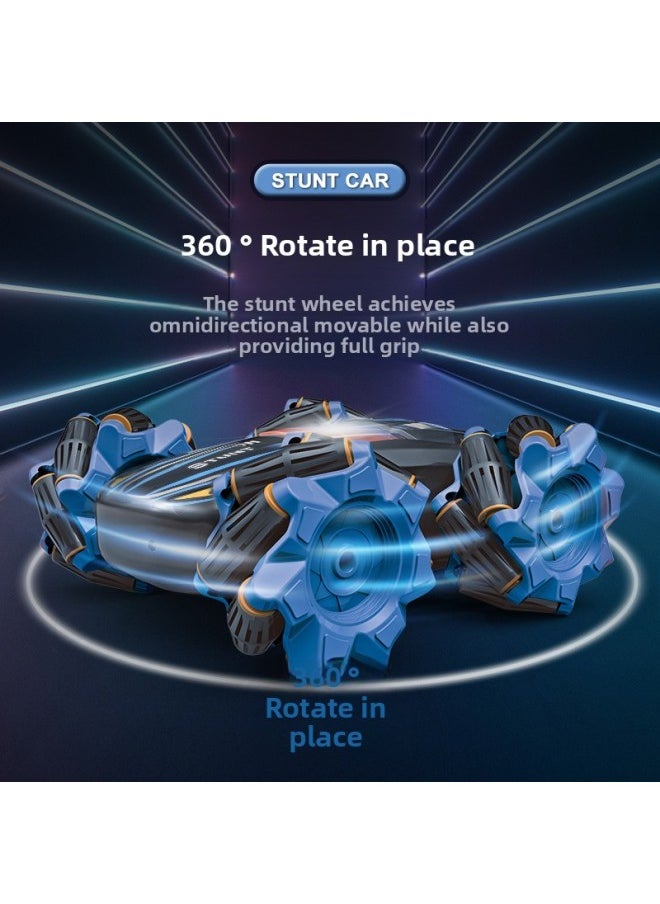null - Four-wheel Drive Double-sided Stunt Drift Remote Control Car High-speed Off-road Vehicle Children's 2.4G Remote Control Stunt Car Toy-Color:Green-double-sided Stunt Car [upgrade Wheel Lights + Music] Dual Remote Control-Proportion:Chinese Color Box - Image 1