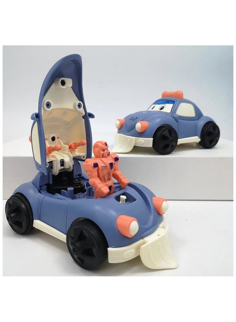 Unbreakable Cartoon Robot Car – Push & Pull Mini Transforming Racing Toy for Kids, Friction Powered, Educational Toy for Boys & Girls  - Image 1