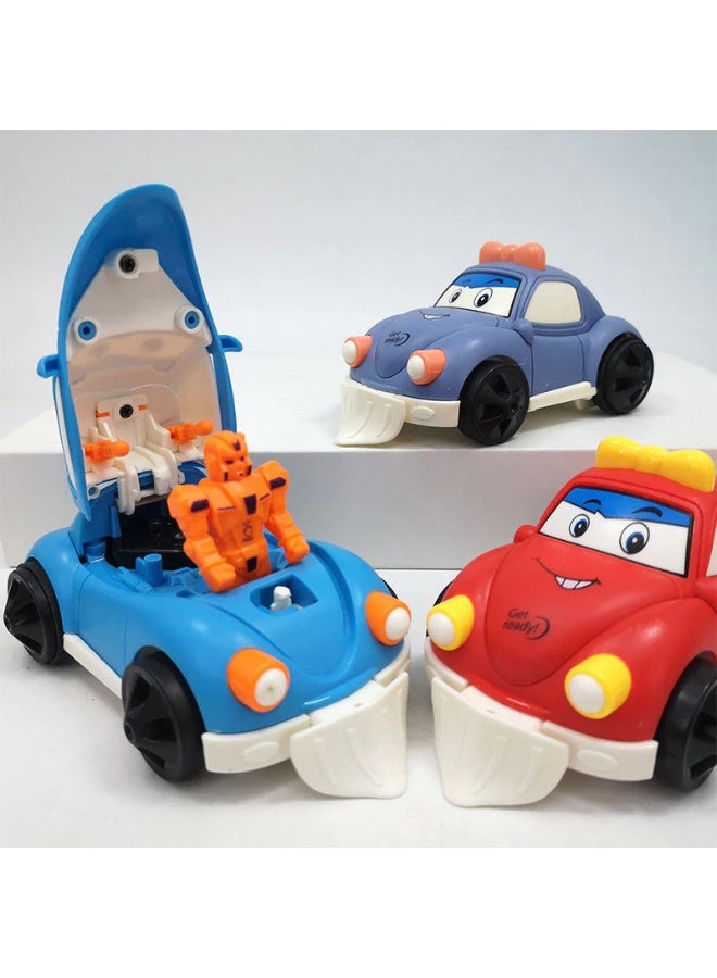 Unbreakable Cartoon Robot Car – Push & Pull Mini Transforming Racing Toy for Kids, Friction Powered, Educational Toy for Boys & Girls  - Image 4