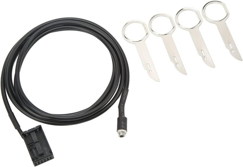 Aux in Audio Cable 2 Pcs Kit, 6000CD Auxiliary Input Cable with Removal Tools for Vehicles - Durable ABS Material, Easy Plug and Play, Compatible with Multiple Models - Image 1
