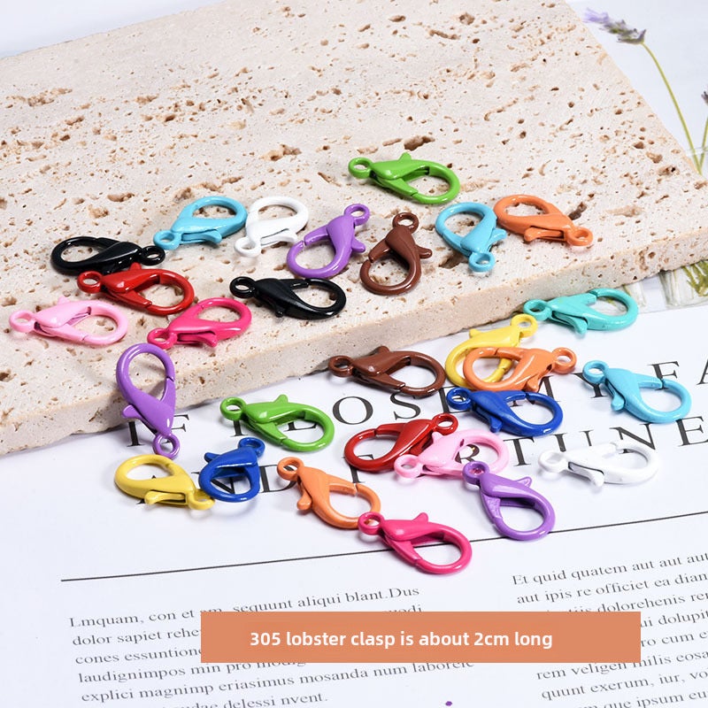 Colorful Painted Keychain Rings DIY Jewelry 2cm lobster clasp 10 