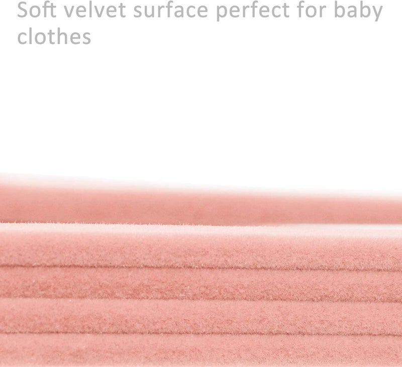 ManGotree Pack of 15 Star-Shape Velvet Baby Clothes Hangers - Non-Slip Design for Newborn to Toddler Clothes (Pink Star-shaped) - Image 4