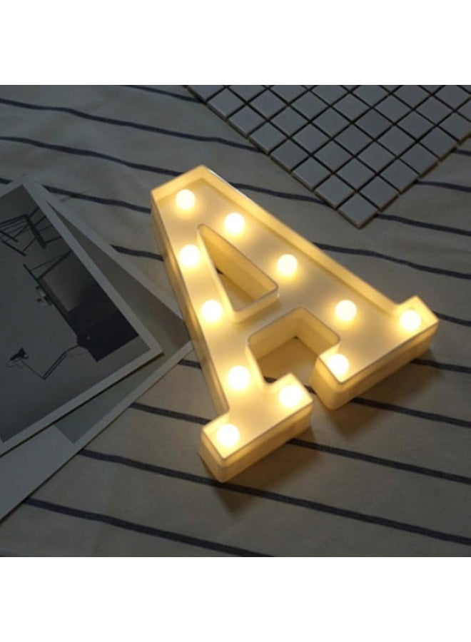 حرف أبجدي مضيء (A) LED لتزيين المنزل وحفلات الزفاف – ديكور أنيق وعصري - Image 2