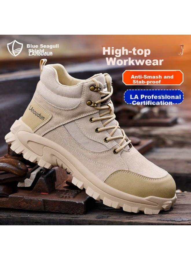 Blue Gull Shield Blue Seagull Shield Men's High-top Winter Anti-smashing Steel Toe Anti-stab Safety Work Welding Functional Shoes D1122g 40  - Image 2