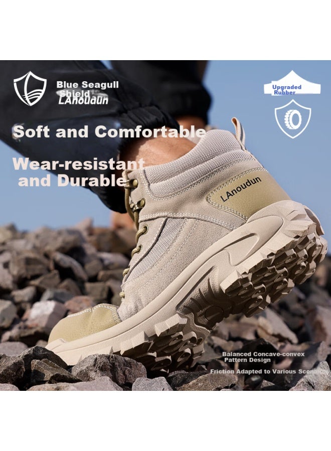 Blue Gull Shield Blue Seagull Shield Men's High-top Winter Anti-smashing Steel Toe Anti-stab Safety Work Welding Functional Shoes D1122g 40  - Image 4