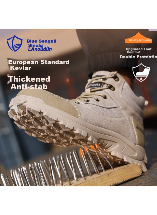 Blue Gull Shield Blue Seagull Shield Men's High-top Winter Anti-smashing Steel Toe Anti-stab Safety Work Welding Functional Shoes D1122g 40  - Image 3