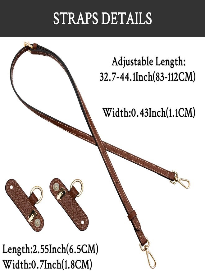SOPROM Crossbody Strap for Longchamp Mini Bag, Strap Kit for Long Champ Le Pliage(Width:11mm,Color:Brown&Gold) - Image 4