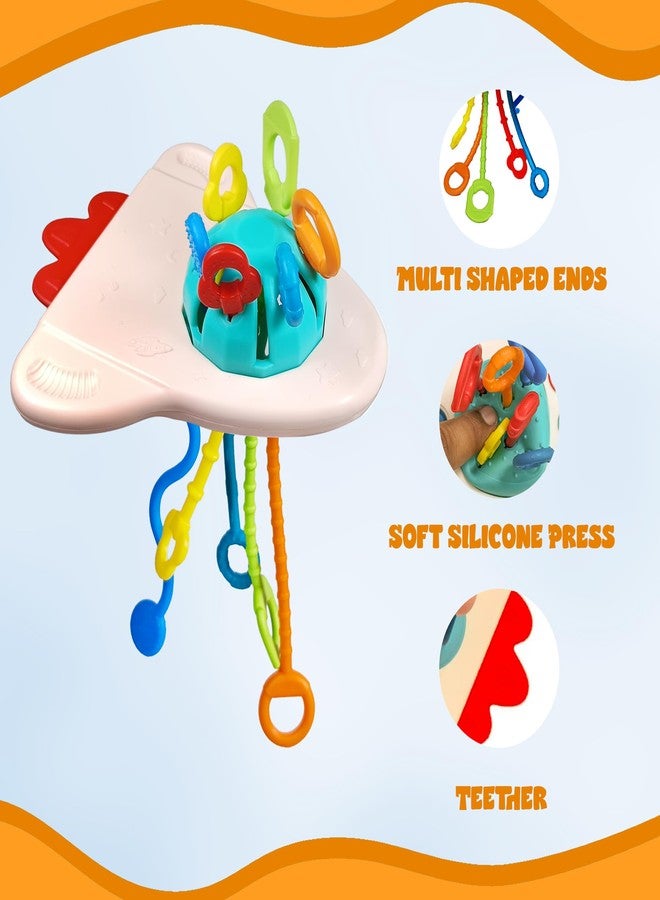 KIPA GAMING Proudly Made in India, Little Rocket Sensory Montessori Pull String Toy for Teething: Baby First Adventure - Travel-Friendly, Food-Grade Silicone, Perfect for 6+ Months, Multicolor - Image 4