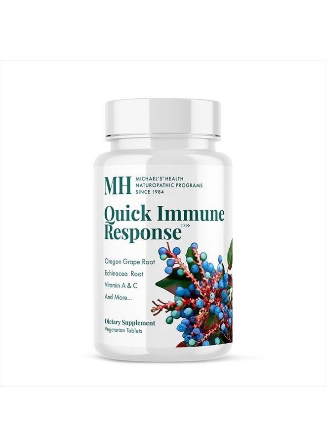 MICHAEL'S - Health Naturopathic Programs Quick Immune Response - 120 Vegetarian Tablets - Immune System Support - with Vitamin A, Vitamin C & Zinc - 40 Servings - Image 1