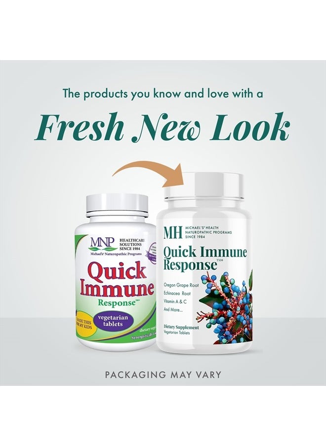 MICHAEL'S - Health Naturopathic Programs Quick Immune Response - 120 Vegetarian Tablets - Immune System Support - with Vitamin A, Vitamin C & Zinc - 40 Servings - Image 1