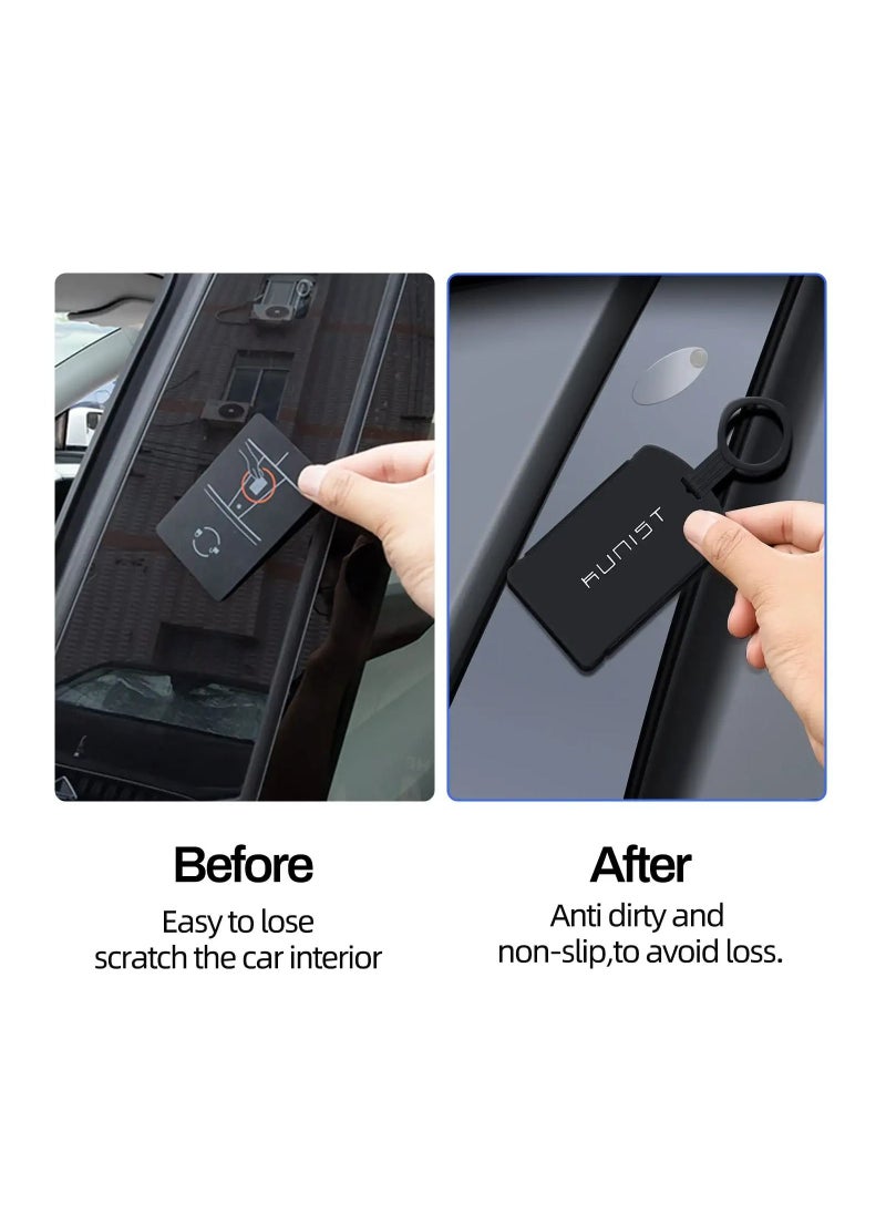 SYOSI - Key Card Holder for Tesla Model Y Silicone Protector Key Chain for Tesla Model 3 Model Y Accessories - Image 1