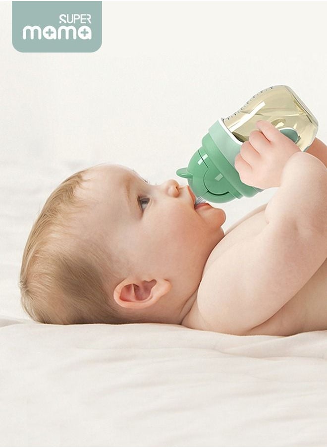 SUPERMAMA - PPSU Baby Sippy Cup Boys and Girls Toddler Straw Cups Kids Water Bottle Spill Proof for School Outdoor Or Indoor BPA Free Easy To Hold Green 266ml - Image 1