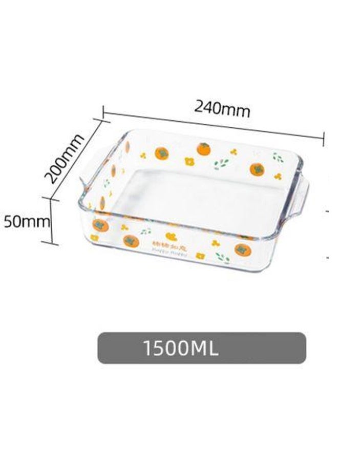 wowofa High Quality Heat Resistant Glass Baking Tray for Microwave Oven Glass Baking Dish rotundity square - Image 2