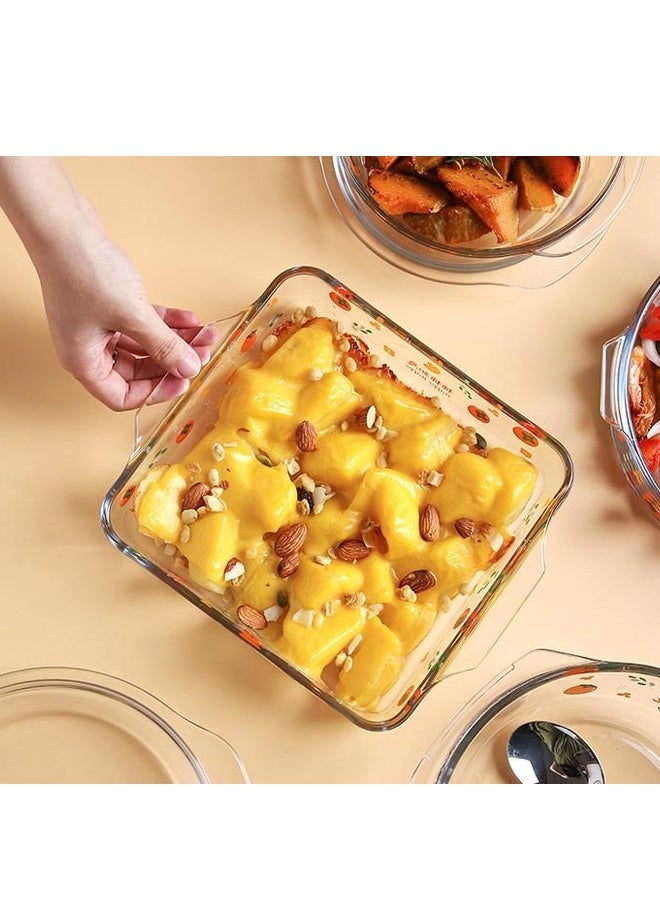 wowofa High Quality Heat Resistant Glass Baking Tray for Microwave Oven Glass Baking Dish rotundity square - Image 1