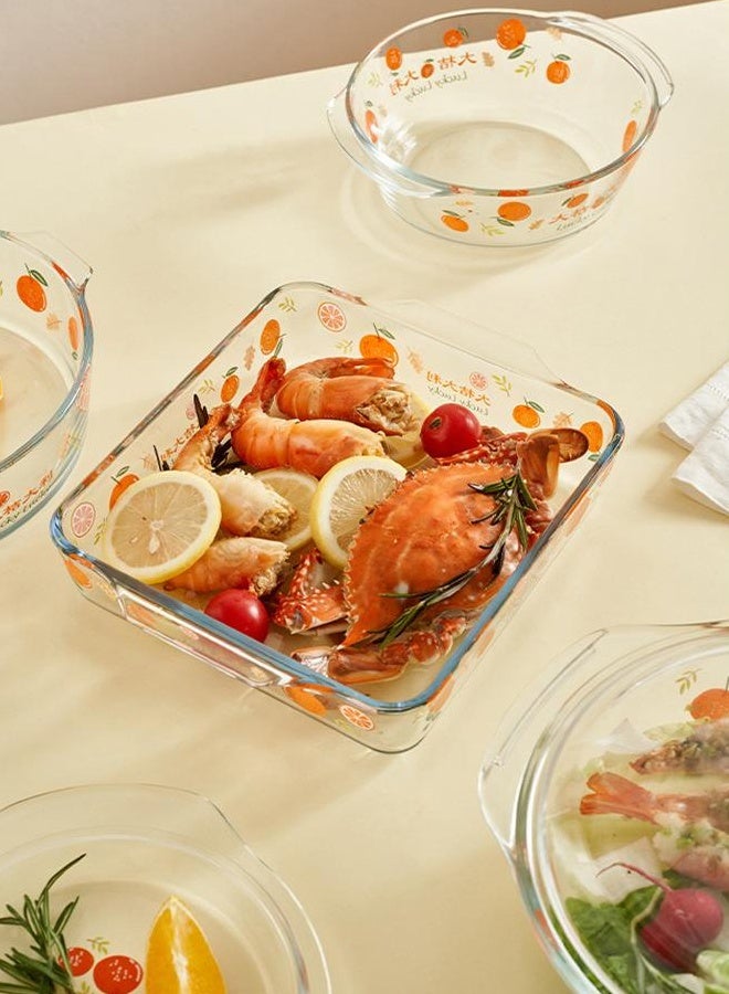 wowofa High Quality Heat Resistant Glass Baking Tray for Microwave Oven Glass Baking Dish rotundity square - Image 3