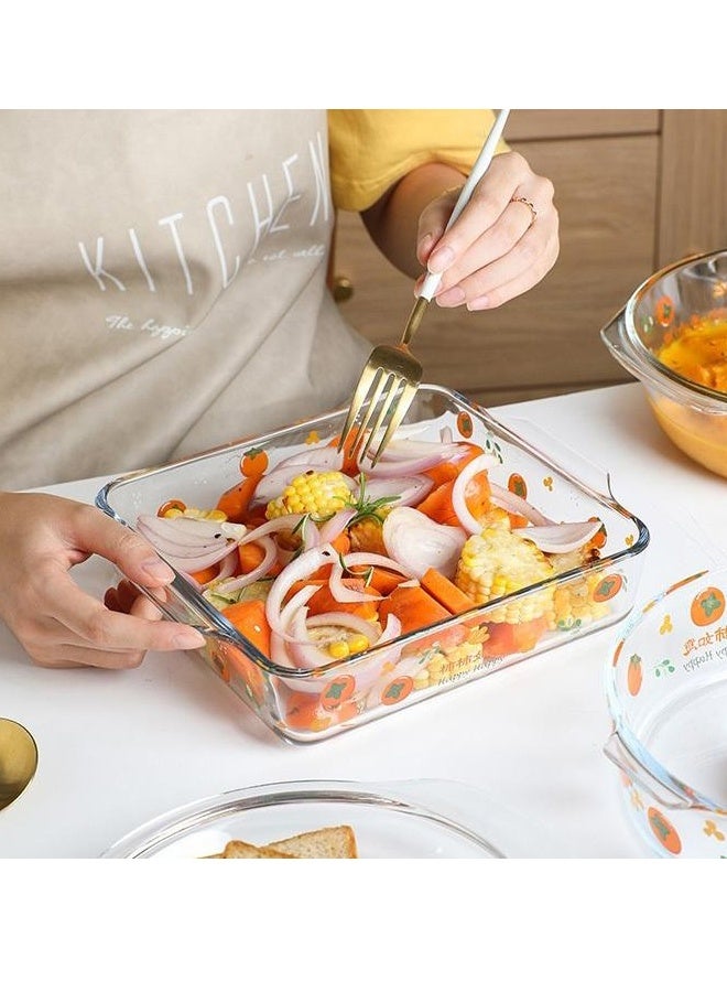 wowofa High Quality Heat Resistant Glass Baking Tray for Microwave Oven Glass Baking Dish rotundity square - Image 5