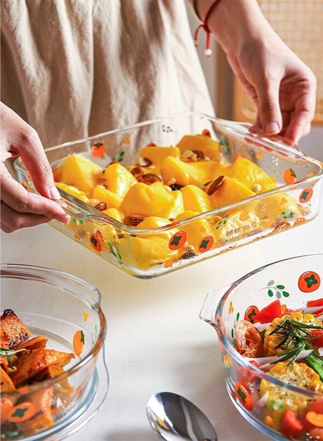 wowofa High Quality Heat Resistant Glass Baking Tray for Microwave Oven Glass Baking Dish rotundity square - Image 4