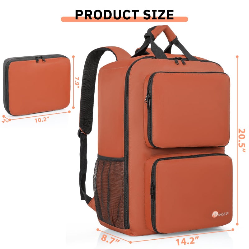AKOZLIN Foldable Stroller Travel Bag Backpack 14.2"x8.7"x20.5" Compatible with GB Pockit+ All City/GB Pockit Air All Terrain/Gb Pockit Stroller Orange (Bag Only) - Image 3