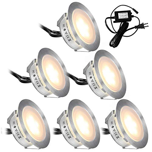 SMY Lighting Recessed LED Deck Lights Kits 6 Pack, (Upgrade Version) Deck Lighting Waterproof IP67,Low Voltage LED Lights for Garden, Steps,Stair, Living Room, Bathroom, Patio, Pool Deck,Kitchen - Image 1