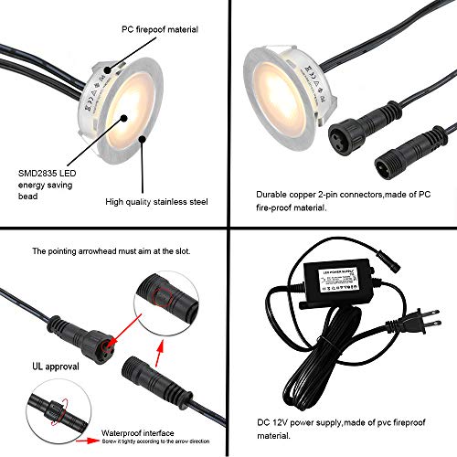 SMY Lighting Recessed LED Deck Lights Kits 6 Pack, (Upgrade Version) Deck Lighting Waterproof IP67,Low Voltage LED Lights for Garden, Steps,Stair, Living Room, Bathroom, Patio, Pool Deck,Kitchen - Image 5
