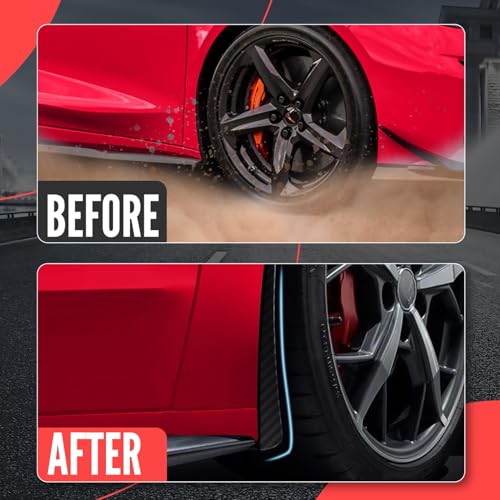 BILLFARO 4PCS Front & Rear Mud Flaps,Carbon Fiber Pattern Splash Guards Wheels Rock Mudguards Mudflap Fender for Corvette C8 Stingary Z51 Convertible/HTC 2020+,Replace OEM #84263453 84263457 - Image 3