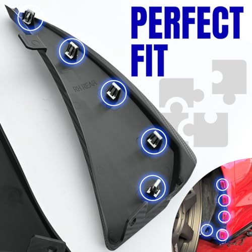 BILLFARO 4PCS Front & Rear Mud Flaps,Carbon Fiber Pattern Splash Guards Wheels Rock Mudguards Mudflap Fender for Corvette C8 Stingary Z51 Convertible/HTC 2020+,Replace OEM #84263453 84263457 - Image 5