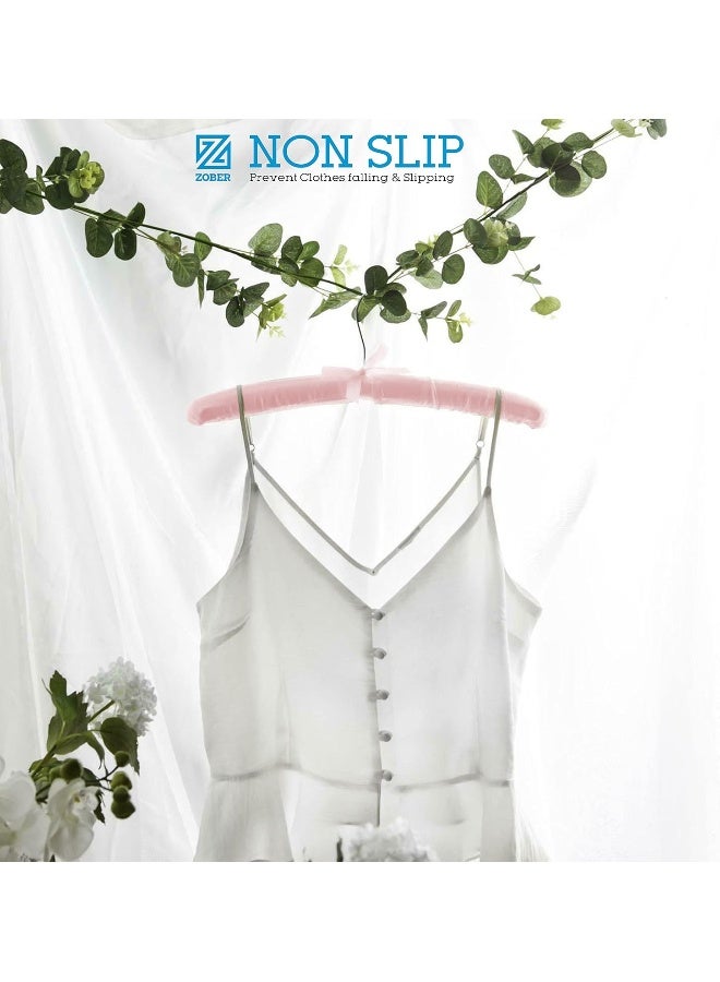 Zober Non-Slip Satin Padded Clothes Hangers With Silver Hook - Image 2