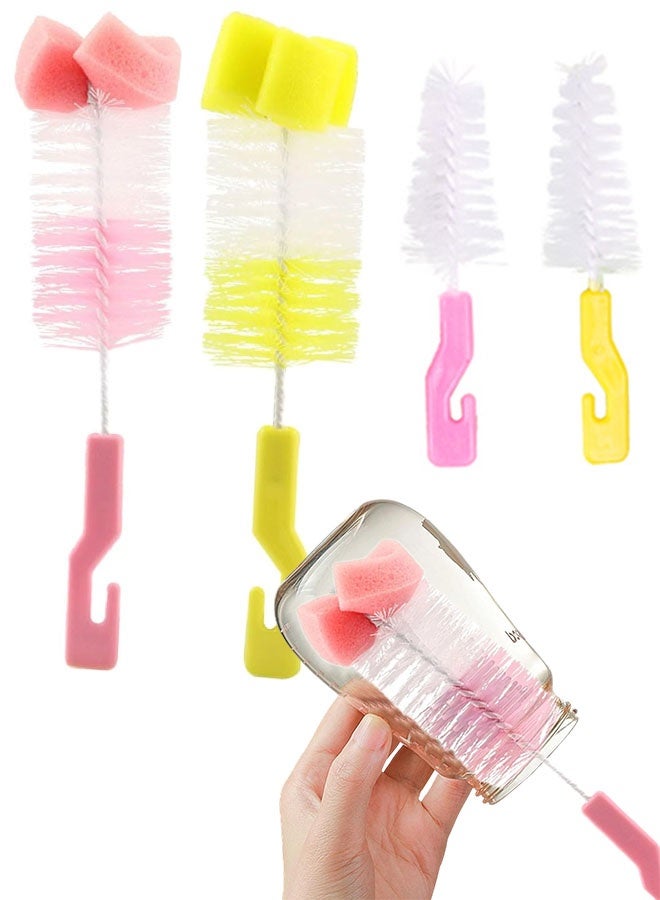 4 PACK Sponge Bottle Brush , Nipple Brush Insulated Water Cup Brush - Image 1