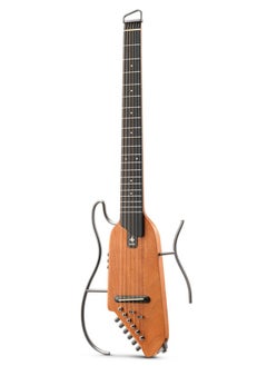 Donner HUSH-I Silent Acoustic-Electric Headless Guitar, Mahogany