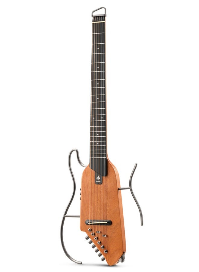 Donner - Donner HUSH-I Silent Acoustic-Electric Headless Guitar, Mahogany - Image 1
