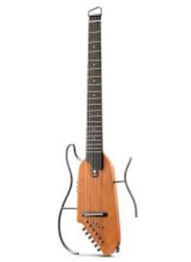 Donner - Donner HUSH-I Silent Acoustic-Electric Headless Guitar, Mahogany - Image 1