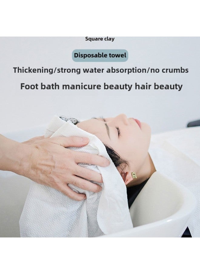 منشفة حمام سميكة للاستخدام مرة واحدة لصالونات الحلاقة وتصفيف الشعر، قطعة قماش غير منسوجة خاصة لمسح القدمين - اللون: نمط لؤلؤي 60 جرام 28*52 【100 ورقة】 - Image 4