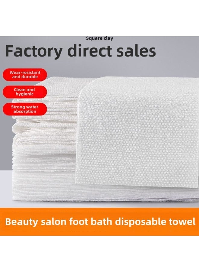 منشفة حمام سميكة للاستخدام مرة واحدة لصالونات الحلاقة وتصفيف الشعر، قطعة قماش غير منسوجة خاصة لمسح القدمين - اللون: نمط لؤلؤي 60 جرام 28*52 【100 ورقة】 - Image 2