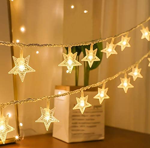 Lexton Lexton Small Star Shaped 20 Led Fairy String Light Plug SourcedWarm White for Indoor Outdoor Decorations  - Image 2