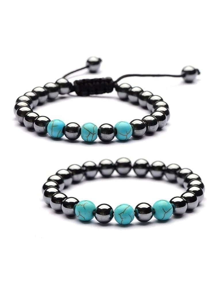 Generic - Hematite and turquoise energy bracelets - Image 1