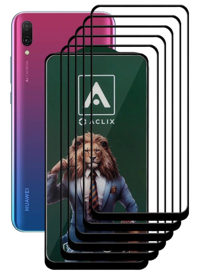 ACLIX 5 Pieces Antistatic ESD Dustproof Premium Quality High Definition Tempered Glass Screen Protector Designed For Huawei Y9 (2019) - Image 1