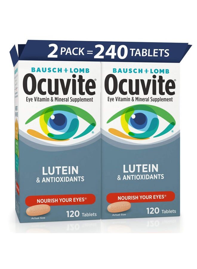 Ocuvite مكملات فيتامينات ومعادن العين من باوش + لومب أوكيوفايت مع لوتين، 120 حبة - عبوة من 2 - Image 1