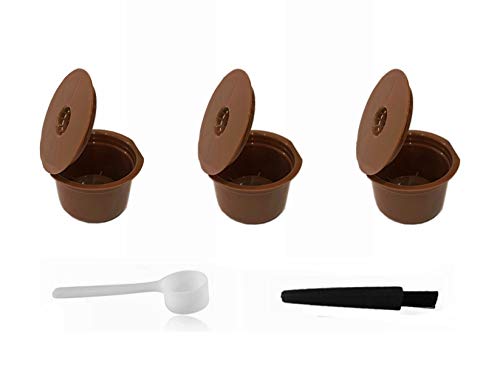 LIGICKY Set of 3 Refillable Coffee Capsules Cup Filter for Caffitaly Coffee Machine Supplies with Spoon and Cleaning Brush. - Image 1