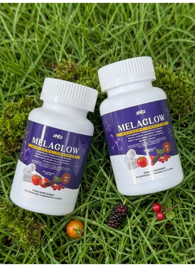 Melaglow 2NE2 MelaGlow Capsules, Glutathione, Vitamin C, Tomato Extract, Collagen & Botanical Blend, 30 Capsules x 2, Pack of 2 - Image 2