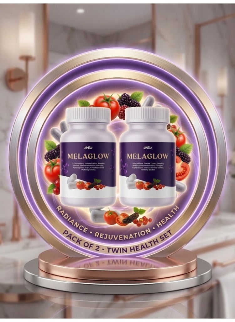 Melaglow 2NE2 MelaGlow Capsules, Glutathione, Vitamin C, Tomato Extract, Collagen & Botanical Blend, 30 Capsules x 2, Pack of 2 - Image 5