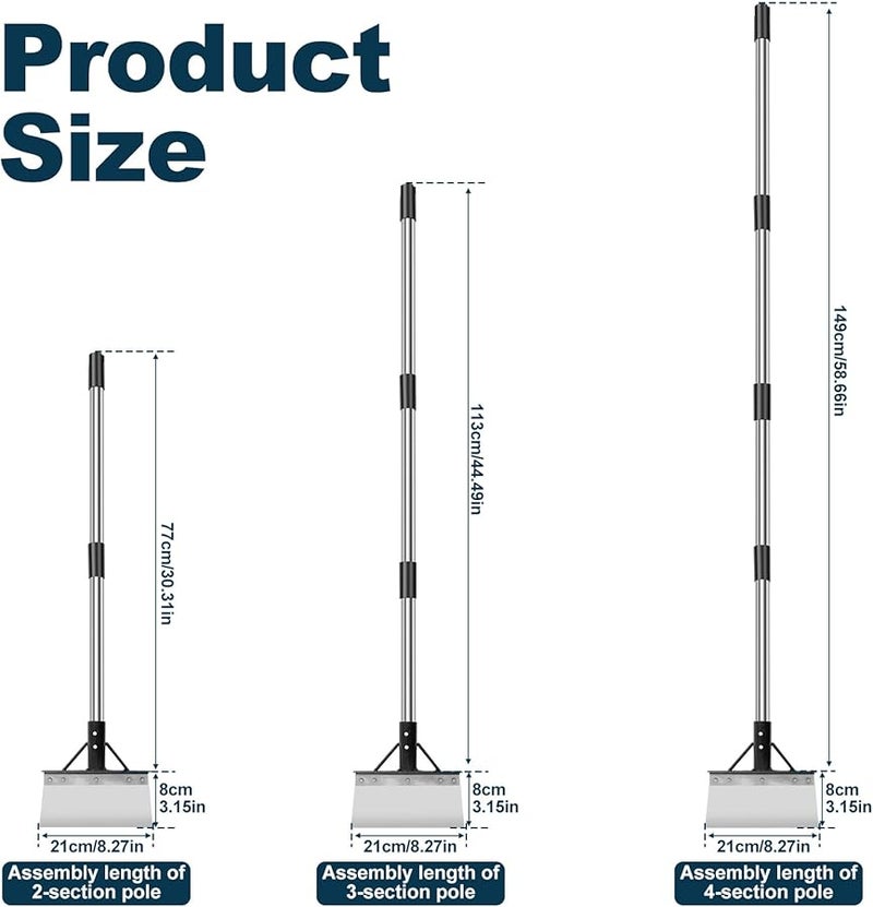 Adjustable Length Stainless Steel Flat Shovel 21cm Ergonomic Grip for Weeding and Scraping - Image 4