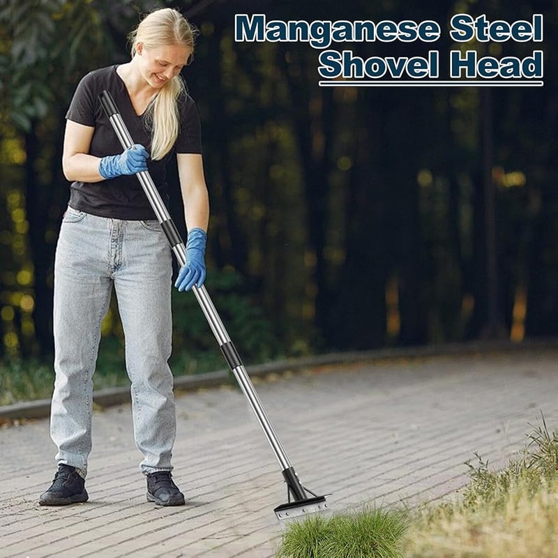 Adjustable Length Stainless Steel Flat Shovel 21cm Ergonomic Grip for Weeding and Scraping - Image 5