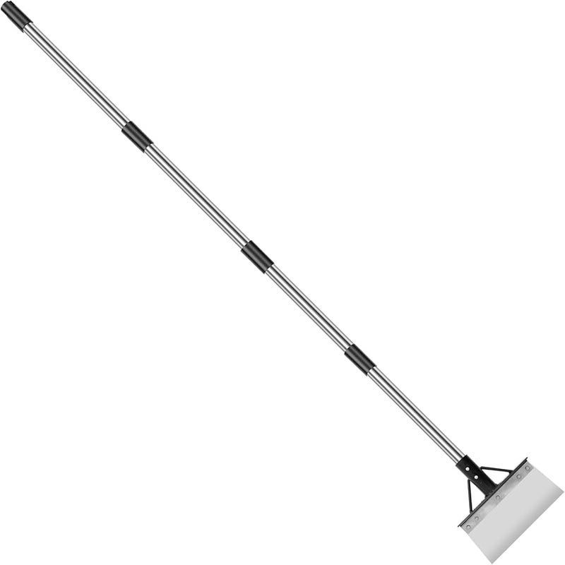 Adjustable Length Stainless Steel Flat Shovel 21cm Ergonomic Grip for Weeding and Scraping - Image 1